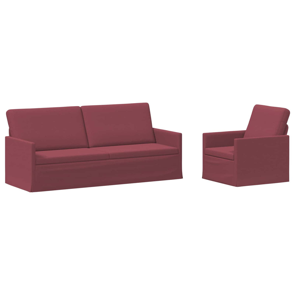 Bankstel 2 pcs Wijnrood Stof