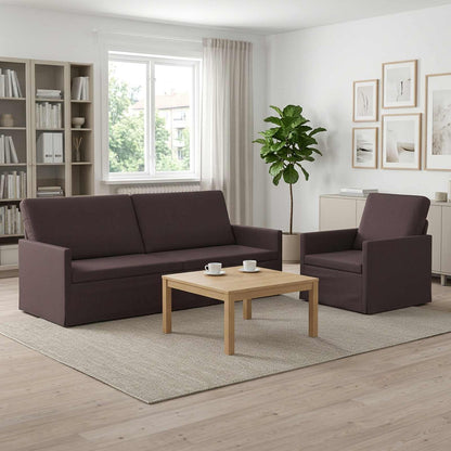 Bankstel 2 pcs Donkerbruin Stof