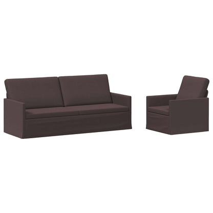 Bankstel 2 pcs Donkerbruin Stof