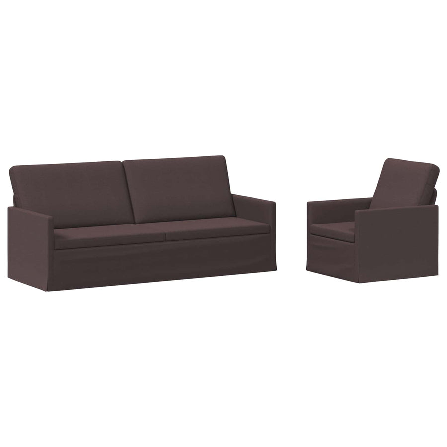 Bankstel 2 pcs Donkerbruin Stof