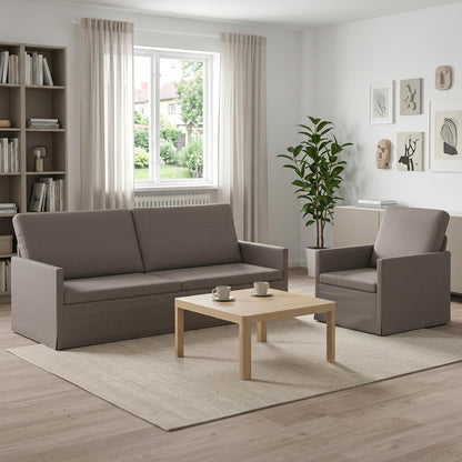 Bankstel 2 pcs Taupe Stof