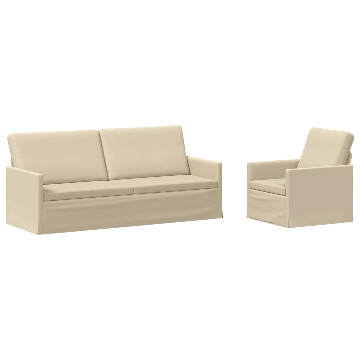 Bankstel 2 pcs Crèmekleurig Stof