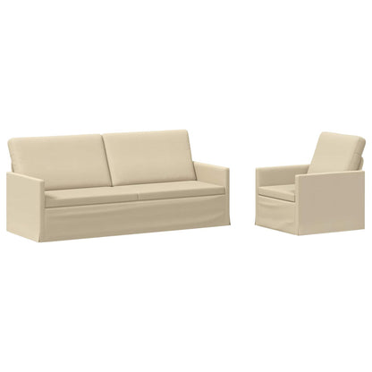 Bankstel 2 pcs Crèmekleurig Stof