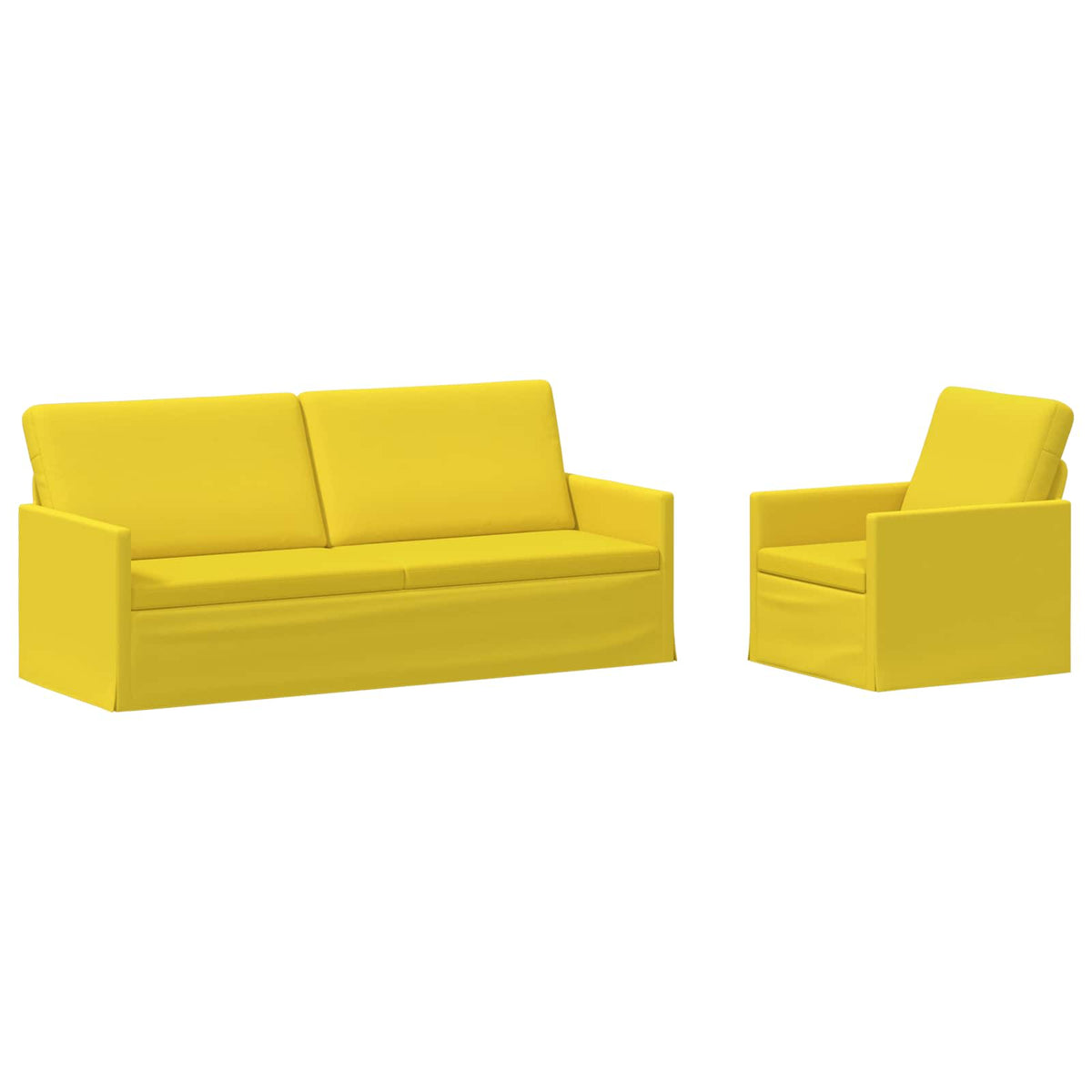 Bankstel 2 pcs Lichtgeel Stof
