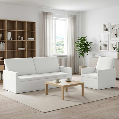 Bankstel 2 pcs Wit Stof