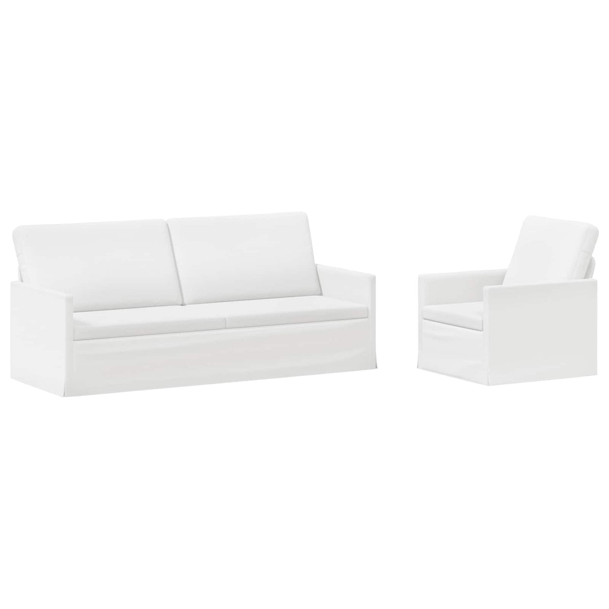 Bankstel 2 pcs Wit Stof
