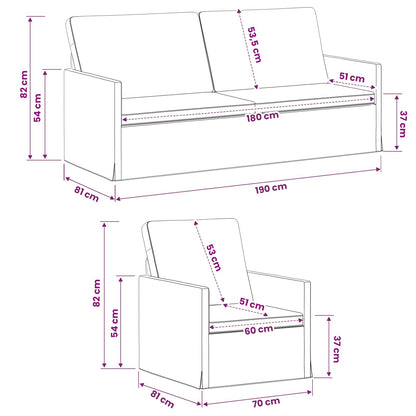 Bankstel 2 pcs Roze Stof
