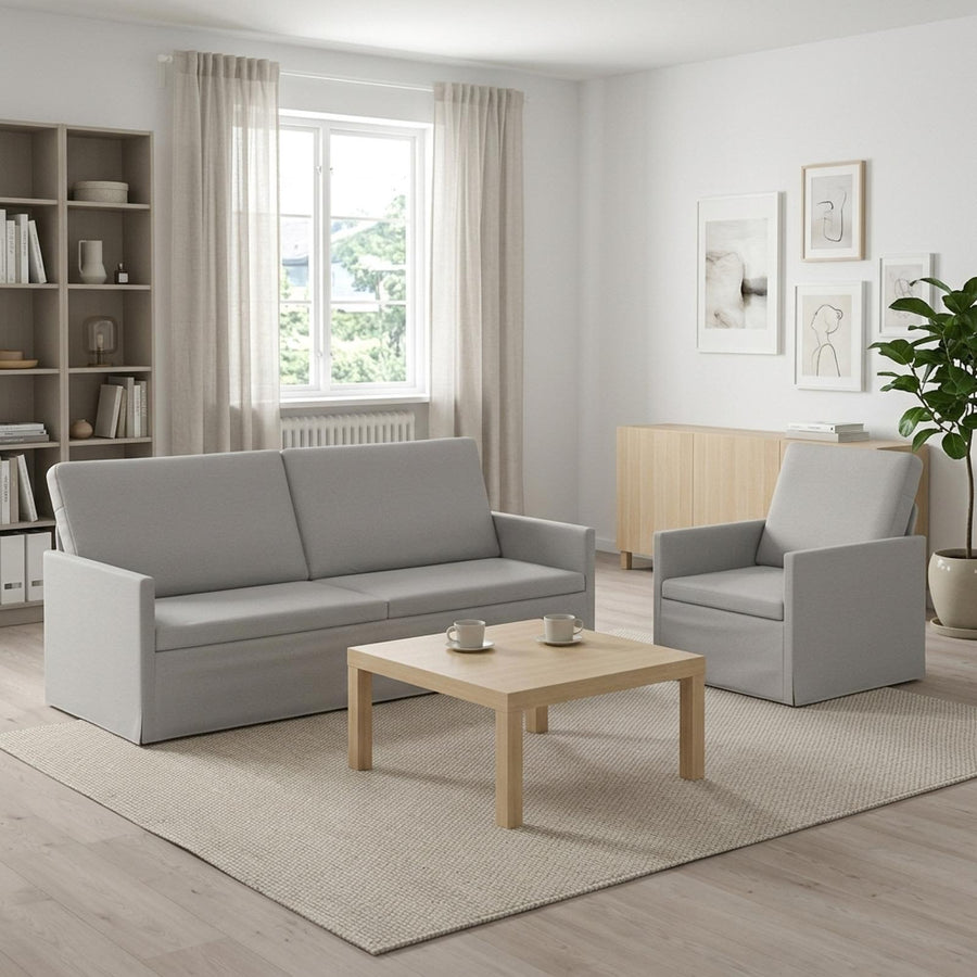 Bankstel 2 pcs Wolkengrijs Stof