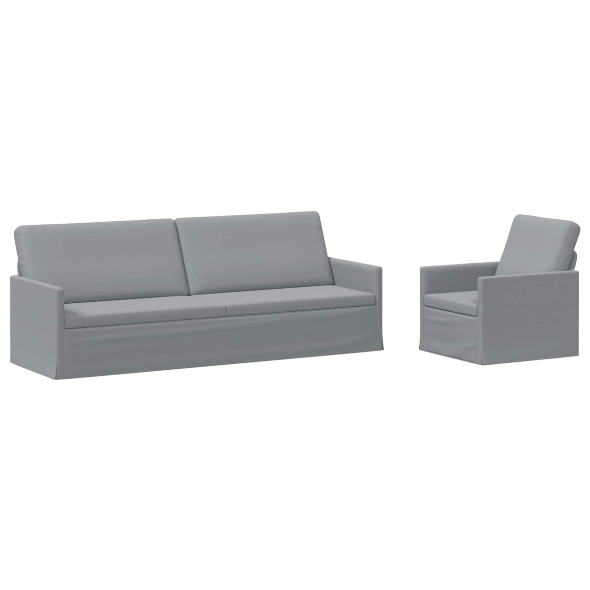 Bankstel 2 pcs Lichtgrijs Stof