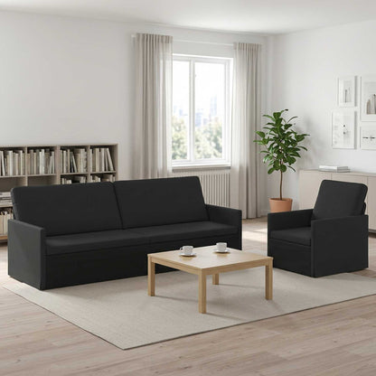 Bankstel 2 pcs Zwart Stof