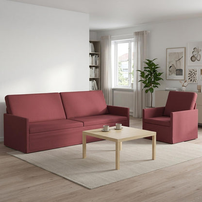 Bankstel 2 pcs Wijnrood Stof