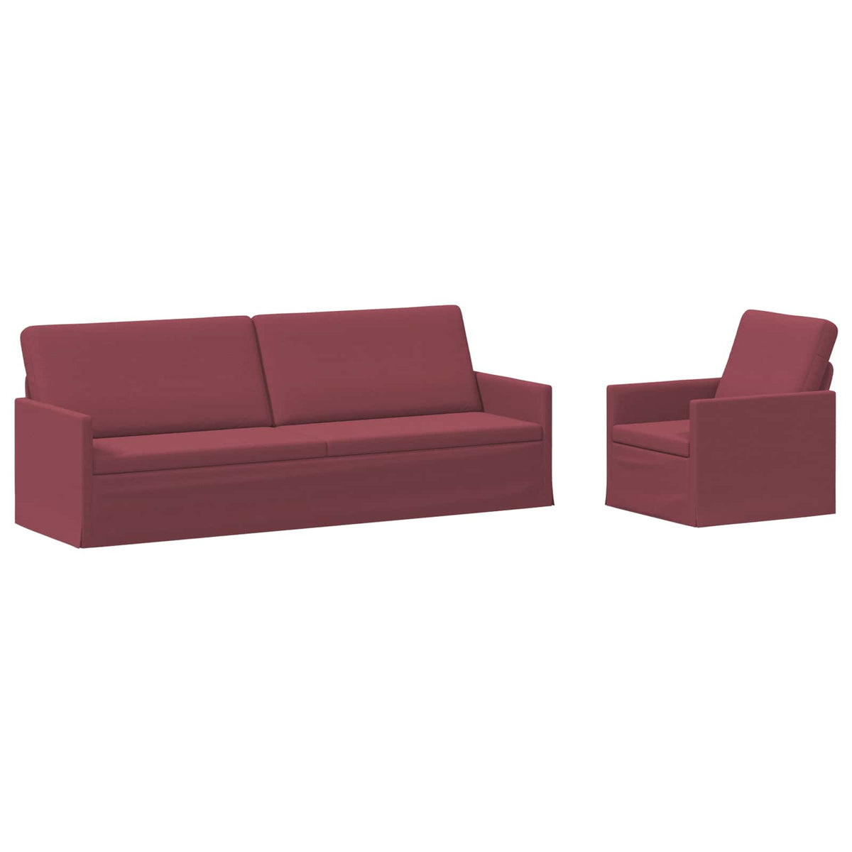 Bankstel 2 pcs Wijnrood Stof