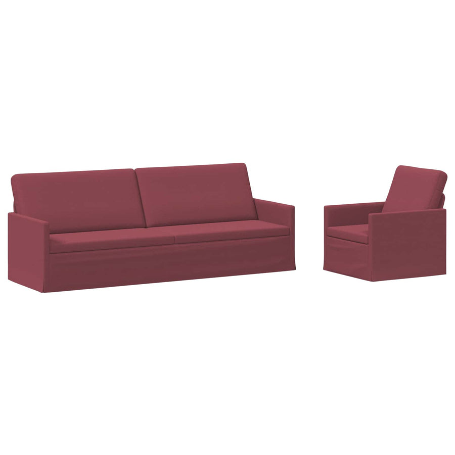 Bankstel 2 pcs Wijnrood Stof
