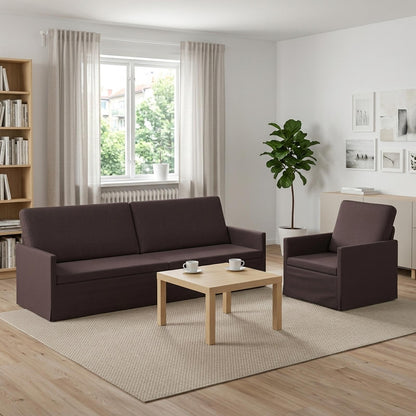Bankstel 2 pcs Donkerbruin Stof