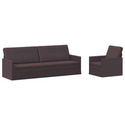 Bankstel 2 pcs Donkerbruin Stof