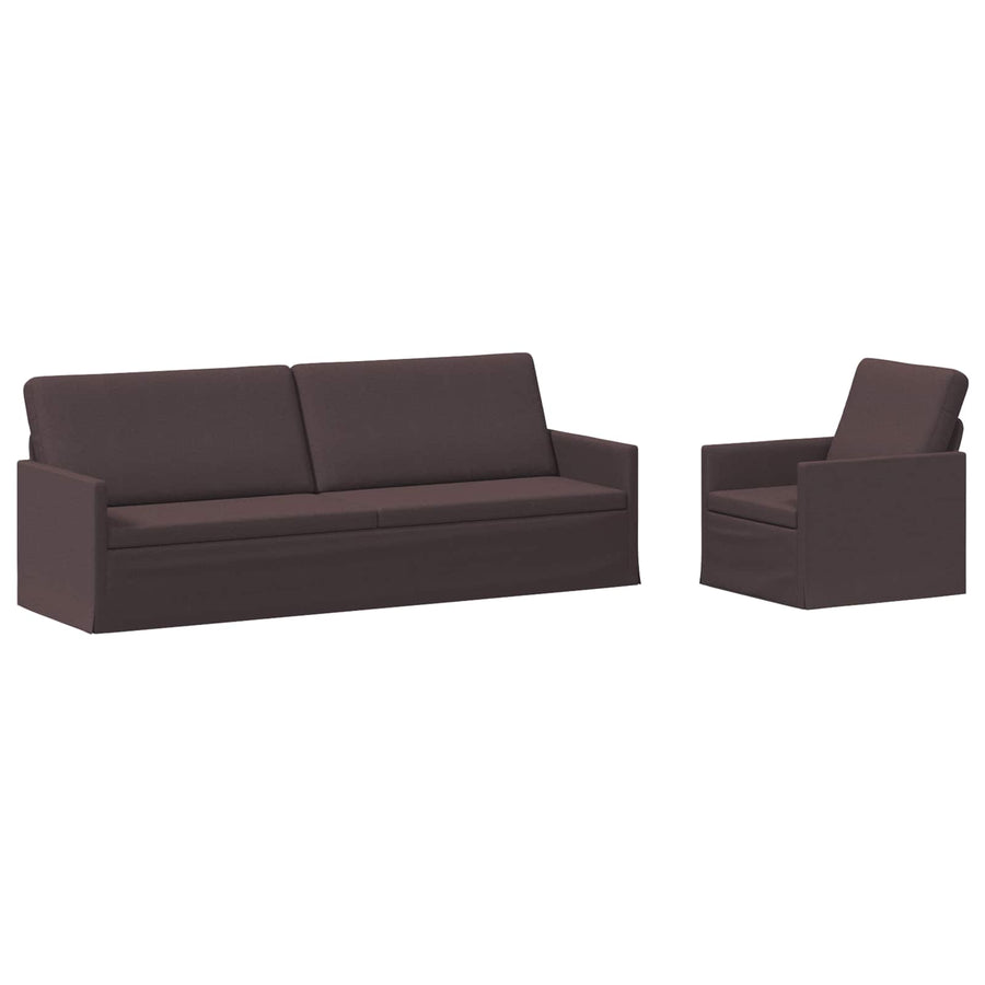 Bankstel 2 pcs Donkerbruin Stof