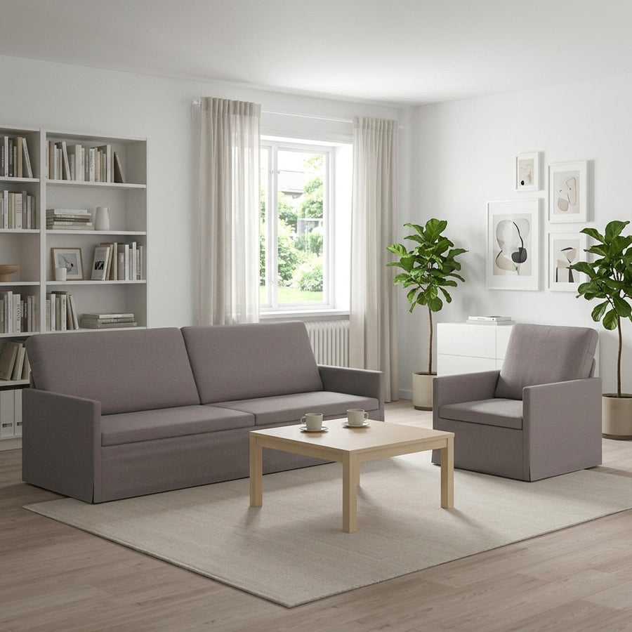 Bankstel 2 pcs Taupe Stof