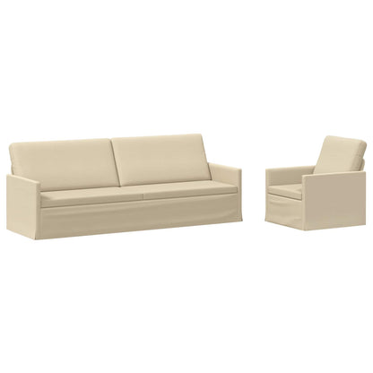 Bankstel 2 pcs Crèmekleurig Stof