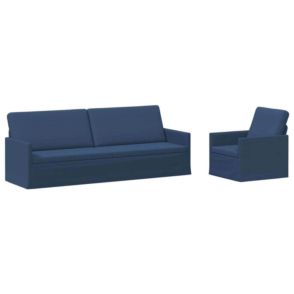 Bankstel 2 pcs Blauw Stof