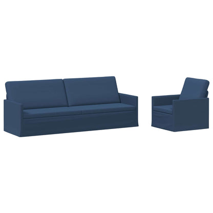 Bankstel 2 pcs Blauw Stof