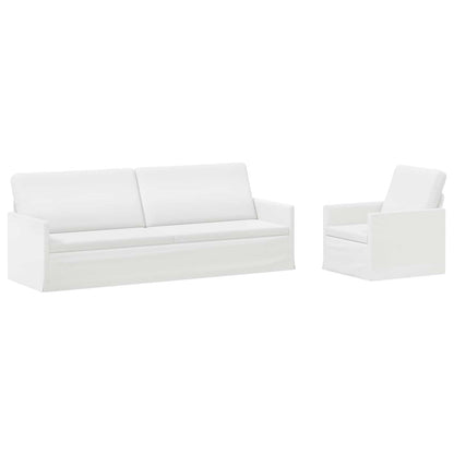 Bankstel 2 pcs Wit Stof