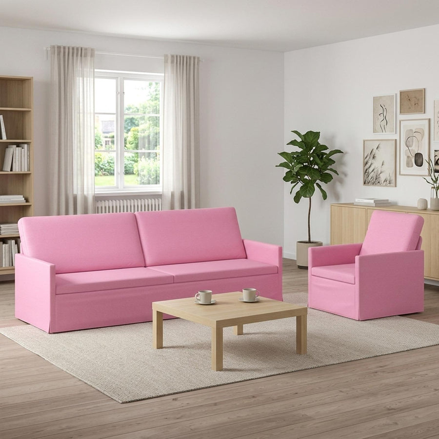 Bankstel 2 pcs Roze Stof