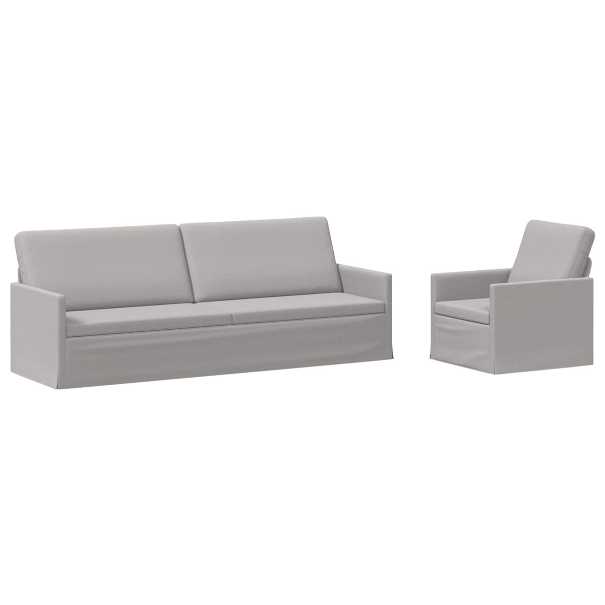 Bankstel 2 pcs Wolkengrijs Stof