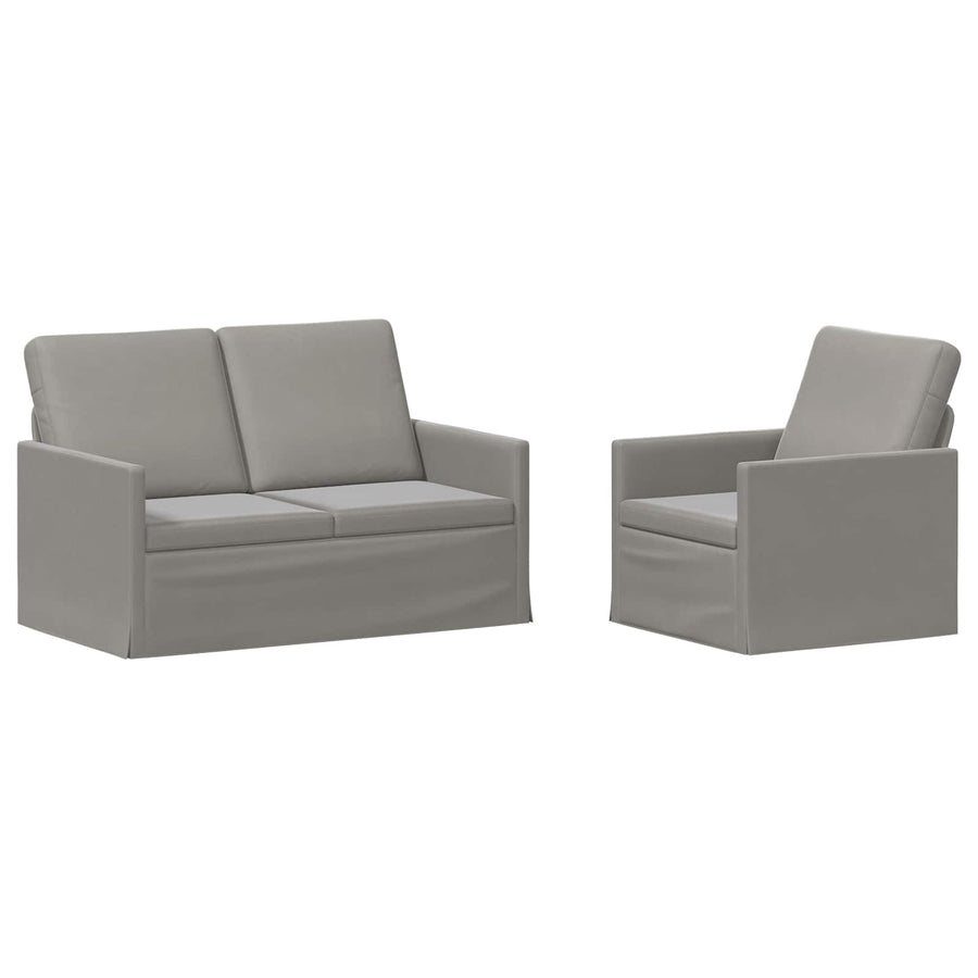 Bankstel 2 pcs Lichtgrijs fluweel
