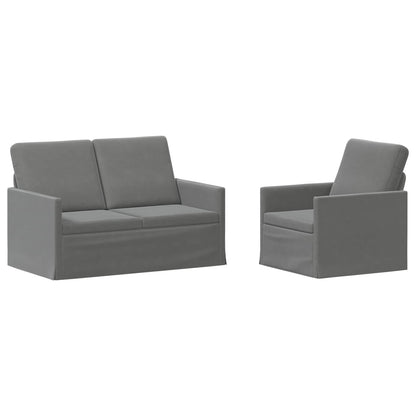 Bankstel 2 pcs Donkergrijs fluweel