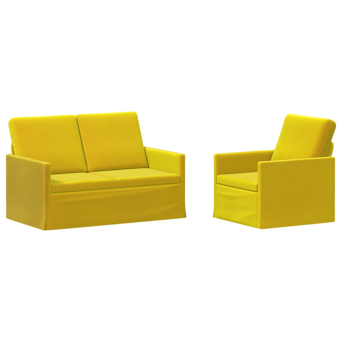 Bankstel 2 pcs Geel fluweel