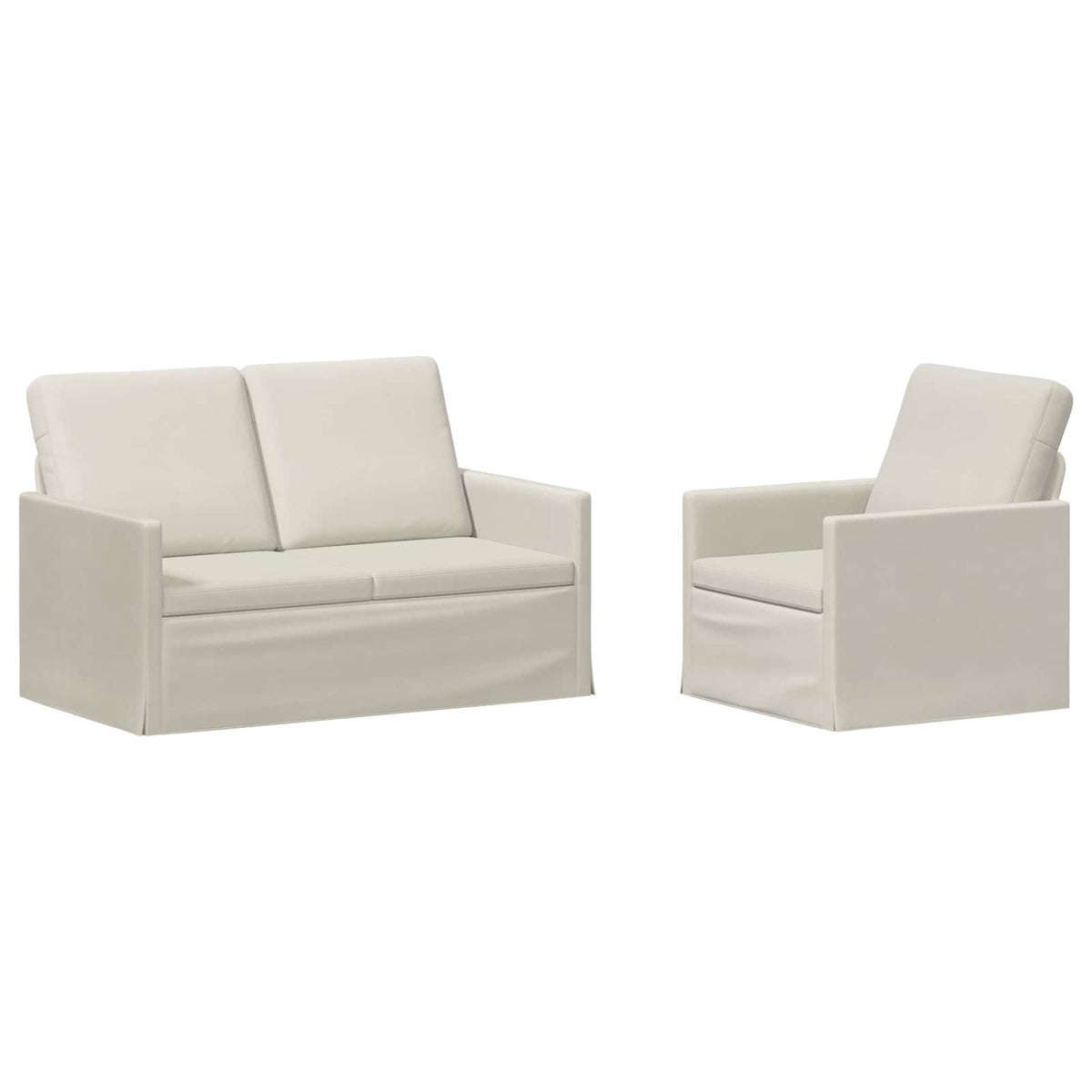 Bankstel 2 pcs Crèmekleurig fluweel