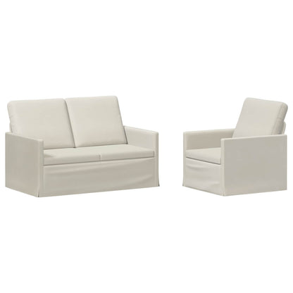 Bankstel 2 pcs Crèmekleurig fluweel