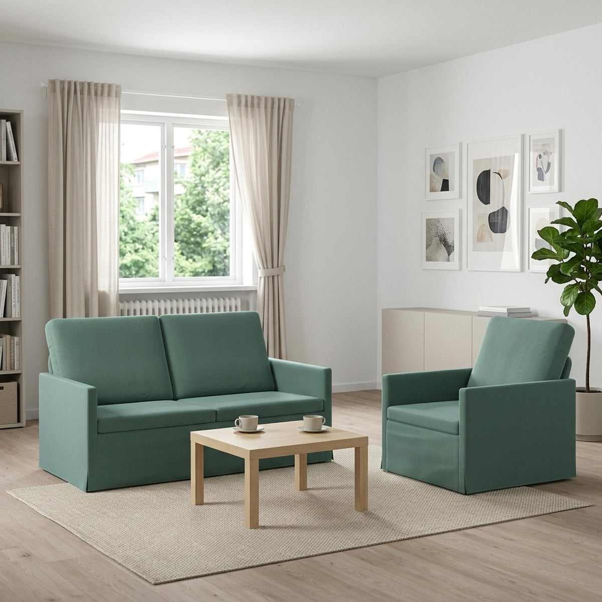 Bankstel 2 pcs Zeegroen fluweel