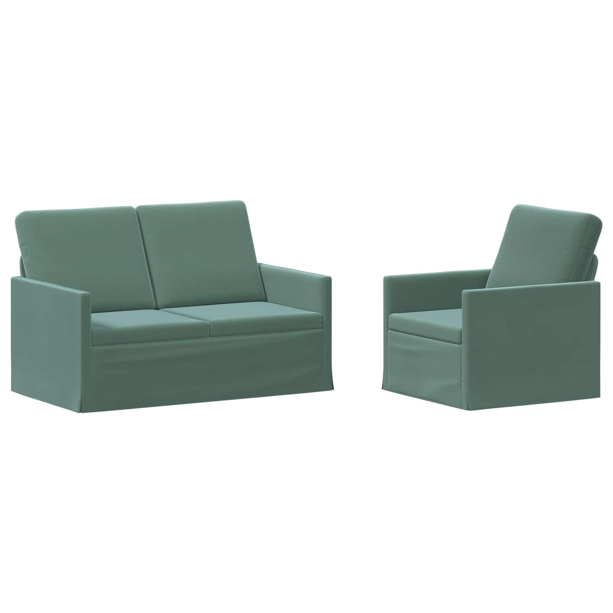 Bankstel 2 pcs Zeegroen fluweel