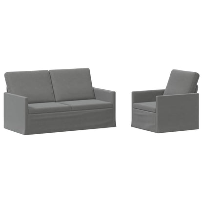 Bankstel 2 pcs Donkergrijs fluweel