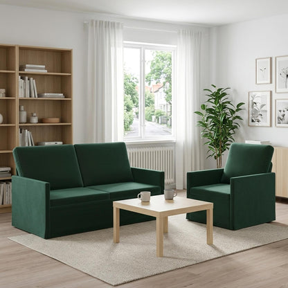 Bankstel 2 pcs Donkergroen fluweel