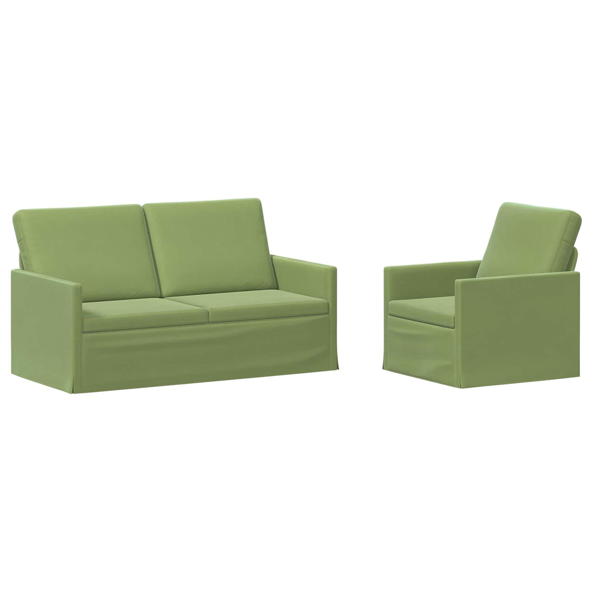 Bankstel 2 pcs Lichtgroen fluweel