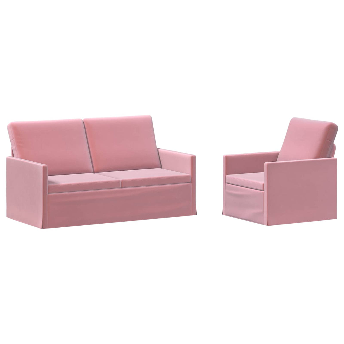 Bankstel 2 pcs Roze fluweel