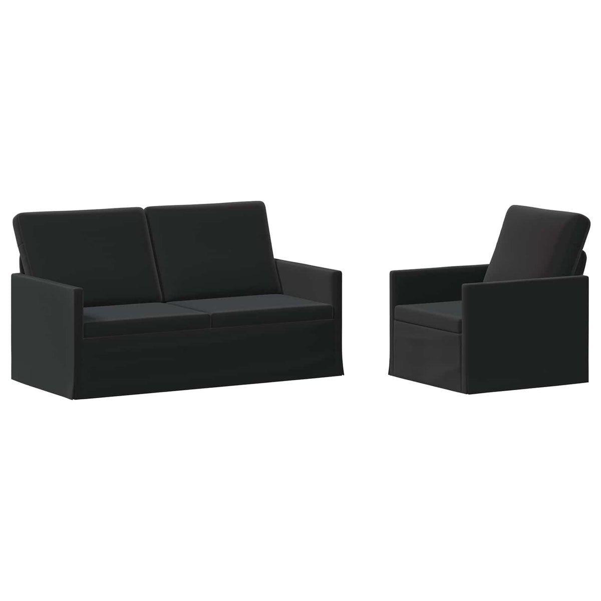 Bankstel 2 pcs Zwart fluweel
