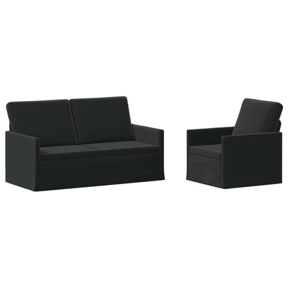Bankstel 2 pcs Zwart fluweel