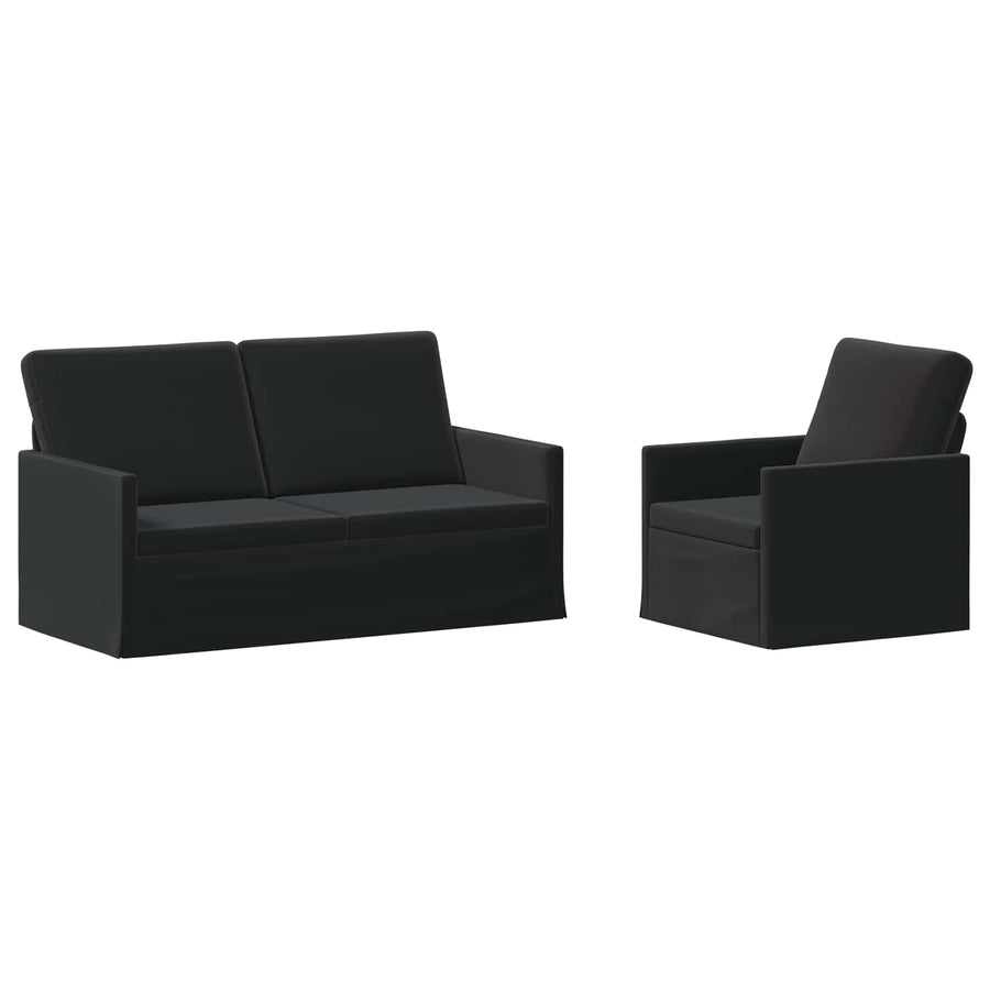 Bankstel 2 pcs Zwart fluweel