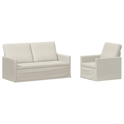 Bankstel 2 pcs Crèmekleurig fluweel