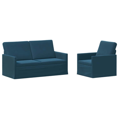 Bankstel 2 pcs Blauw fluweel