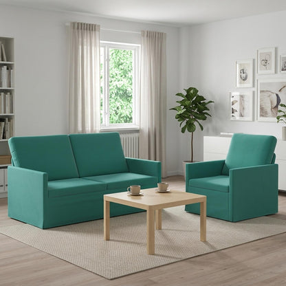 Bankstel 2 pcs Turquoise fluweel
