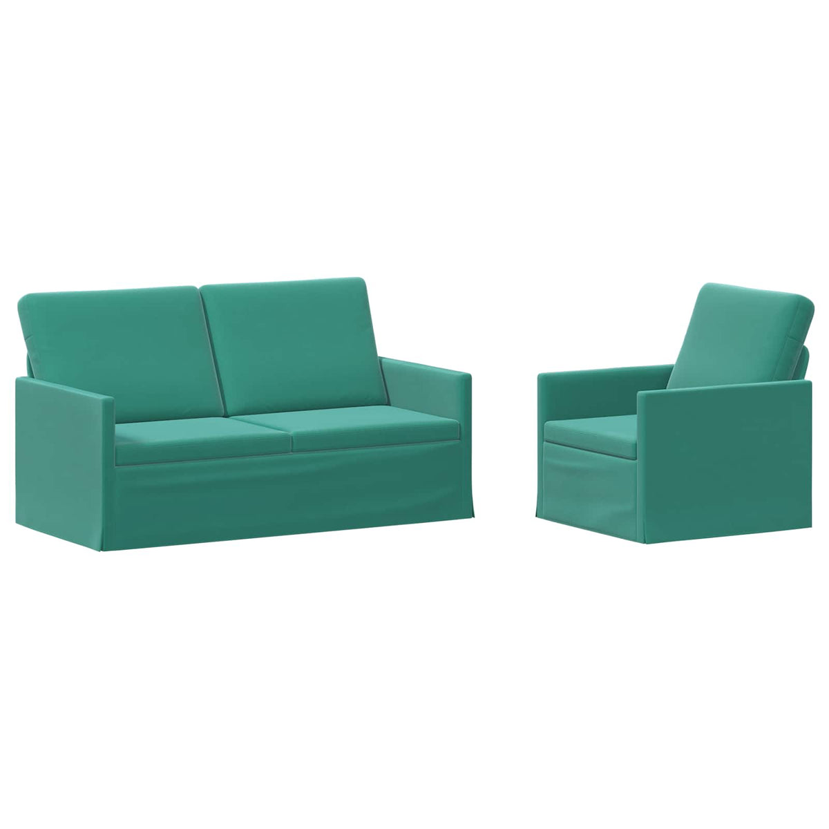 Bankstel 2 pcs Turquoise fluweel