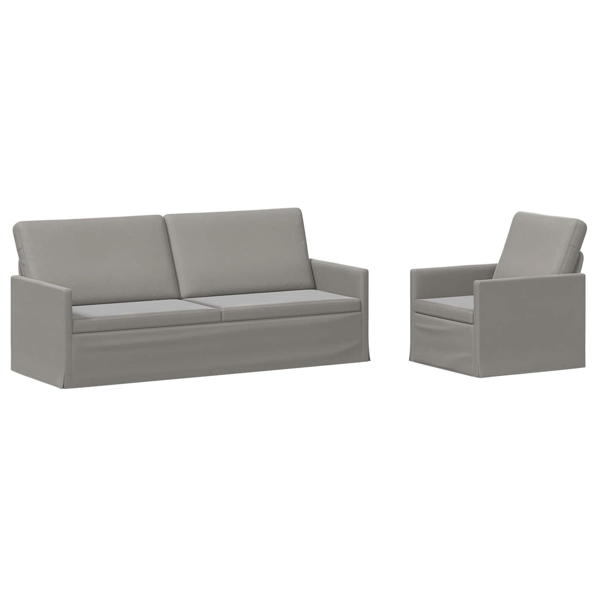 Bankstel 2 pcs Lichtgrijs fluweel