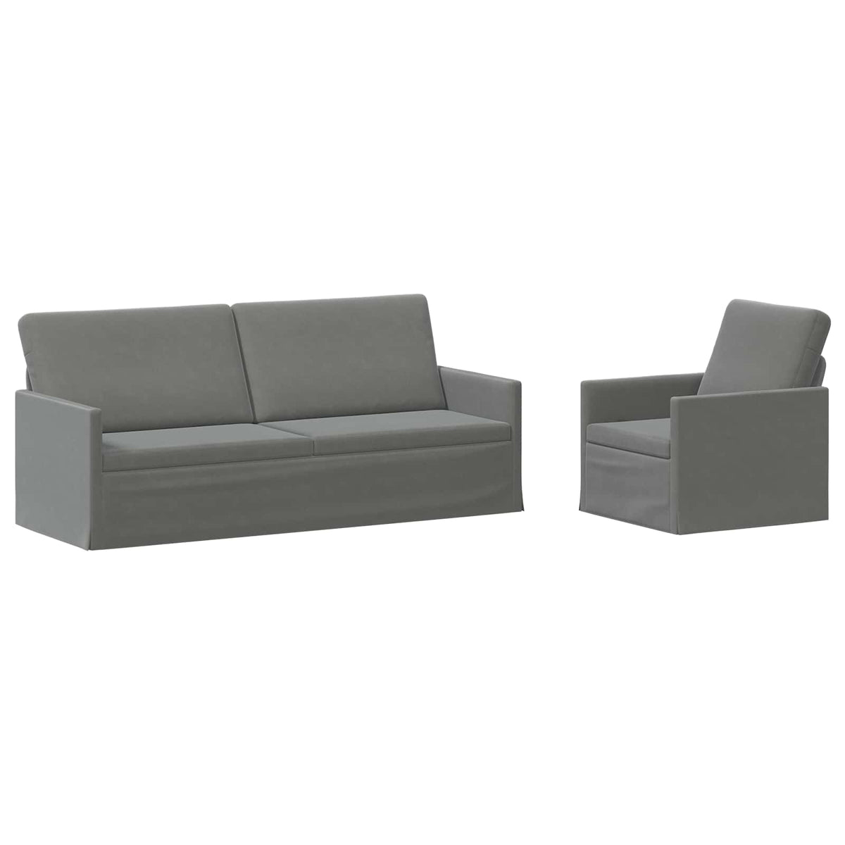 Bankstel 2 pcs Donkergrijs fluweel