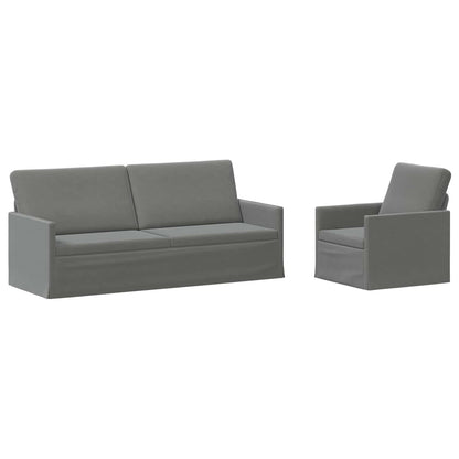 Bankstel 2 pcs Donkergrijs fluweel