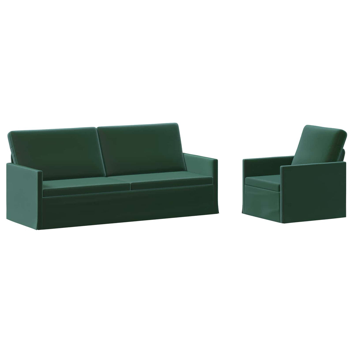 Bankstel 2 pcs Donkergroen fluweel