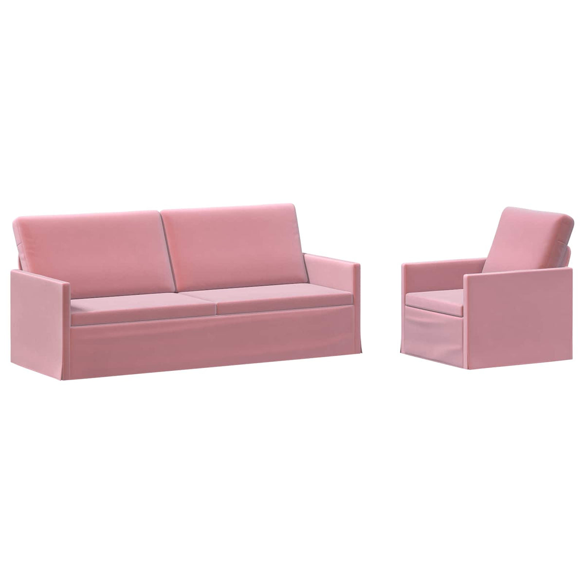 Bankstel 2 pcs Roze fluweel